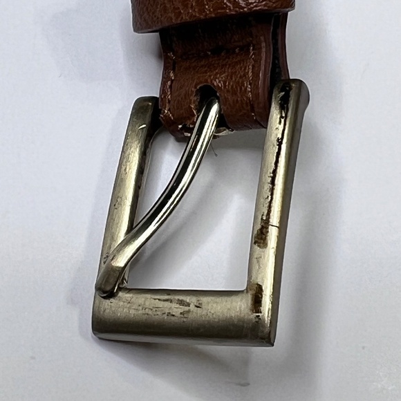 Brown Leathe Lined Square Prong Holer Thin Belt - Picture 9 of 11